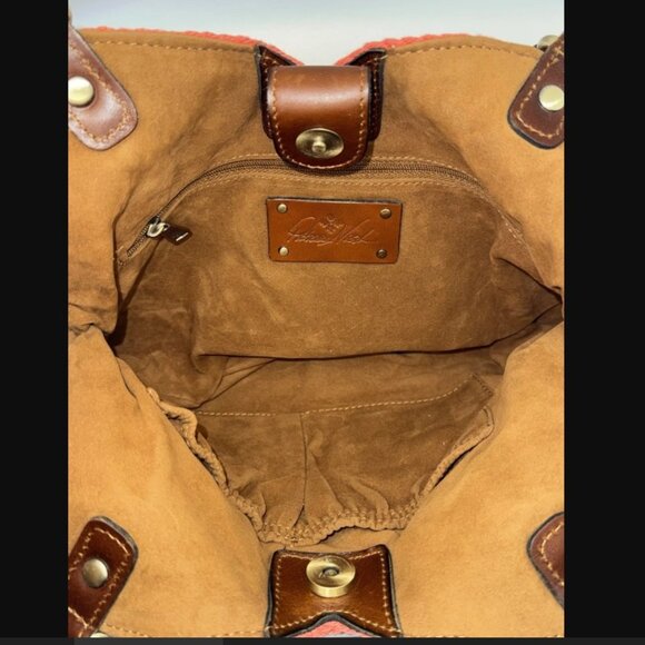 NWT PATRICIA NASH Marti Diamond Crotchet Shoulder Bag APRICOT & TAN BROWN Boho - Picture 11 of 12